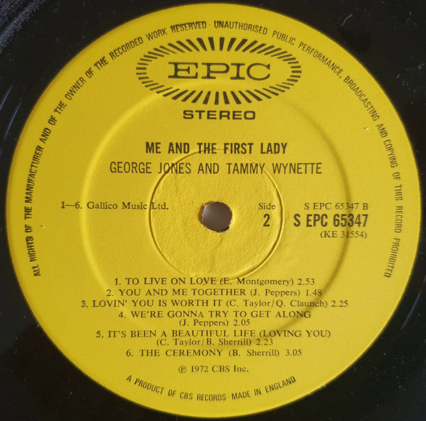 George Jones & Tammy Wynette : Me And The First Lady (LP, Album)