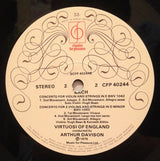 Johann Sebastian Bach, The Virtuosi Of England, Arthur Davison, Hugh Bean, Kenneth Sillito : Double Concerto In D Minor, Concerto In A Minor, Concerto In E Major (LP)