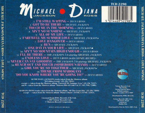 Michael Jackson • Diana Ross : Love Songs (CD, Comp)