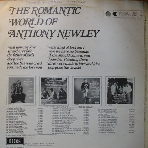 Anthony Newley - The Romantic World Of Anthony Newley (LP) (Very Good Plus (VG)) - DaddyPop