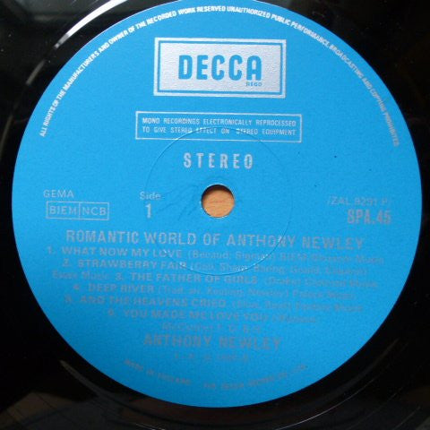 Anthony Newley - The Romantic World Of Anthony Newley (LP) (Very Good Plus (VG)) - DaddyPop