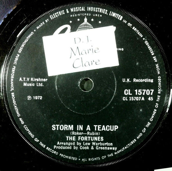 The Fortunes : Storm In A Teacup (7", Single, Bla)