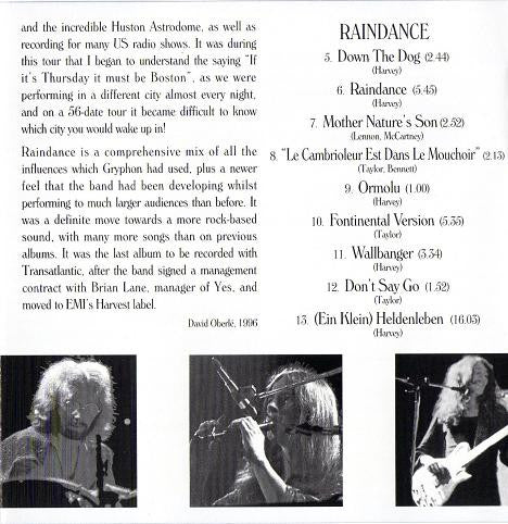 Gryphon : Red Queen To Gryphon Three / Raindance (CD, Comp, RE)