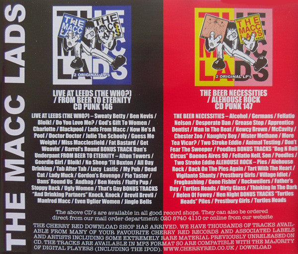 The Macc Lads : Beer & Sex & Chips N Gravy / Bitter, Fit Crack (2xCD, Comp)