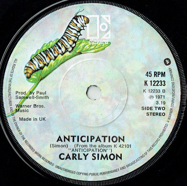 Carly Simon : You're So Vain / Anticipation (7")