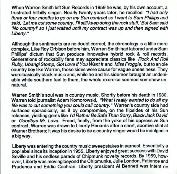 Warren Smith (3) : Call Of The Wild (CD, Comp)