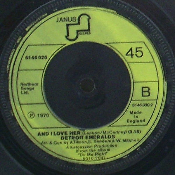 Detroit Emeralds : Feel The Need In Me (7", Single, Gre)