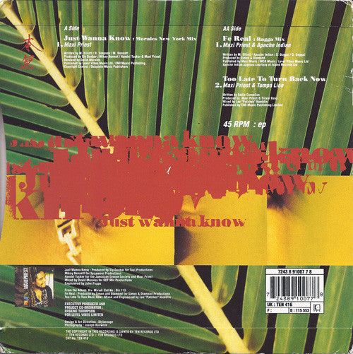 Maxi Priest : Just Wanna Know / Fe Real (7")
