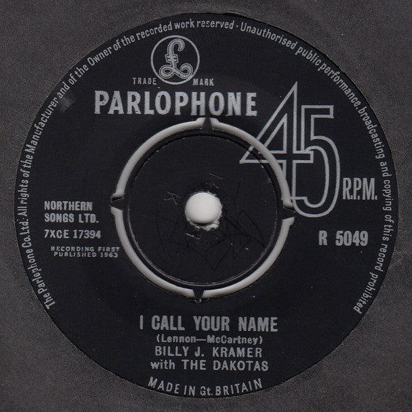 Billy J. Kramer & The Dakotas : Bad To Me (7", Single, Mono)