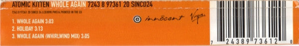 Atomic Kitten : Whole Again (CD, Single)