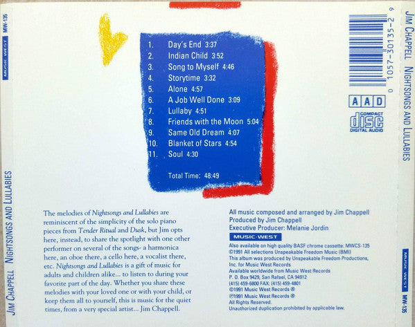 Jim Chappell : Nightsongs And Lullabies (CD, Album)