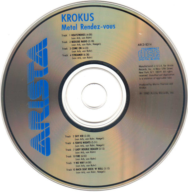 Krokus : Metal Rendez-vous (CD, Album)