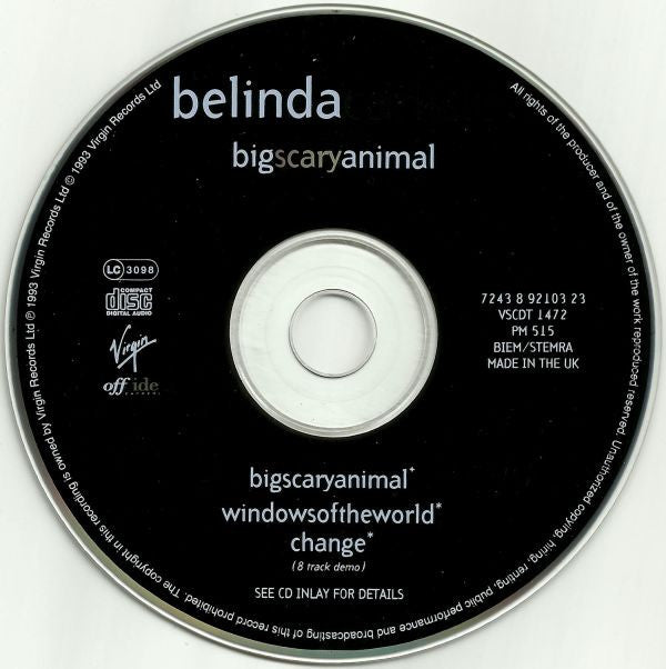 Belinda Carlisle : Big Scary Animal (CD, Single)