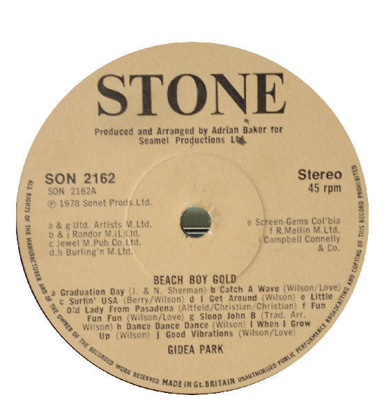 Gidea Park : Beach Boy Gold / Lady Be Good (12")