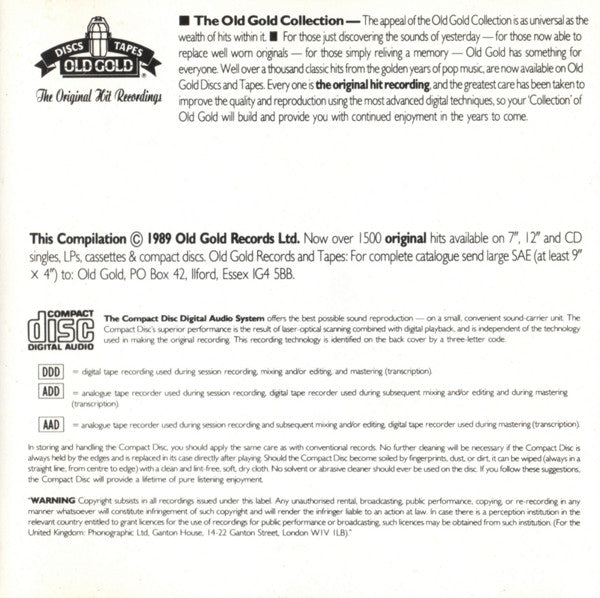 Various : Dancing On A Saturday Night - Dance Hits Of The 60's And 70's (CD, Comp)