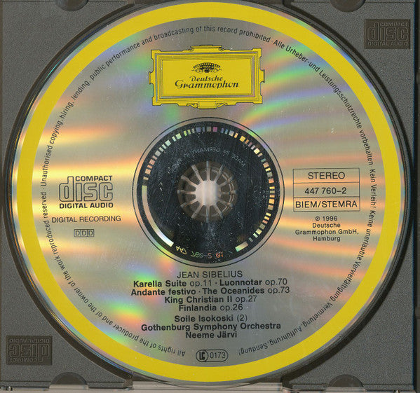Jean Sibelius - Soile Isokoski · Göteborgs Symfoniker · Neeme Järvi : Finlandia · Luonnotar · Karelia Suite · Oceanides · King Christian (CD, Album)