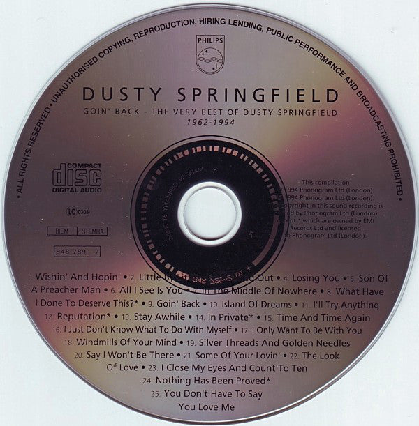 Dusty Springfield : Goin' Back - The Very Best Of Dusty Springfield (1962 - 1994) (CD, Comp, RM)