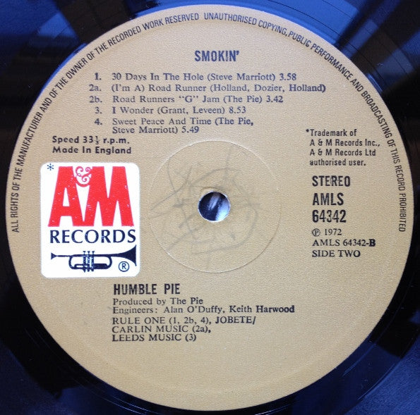 Humble Pie : Smokin' (LP, Album, Emb)