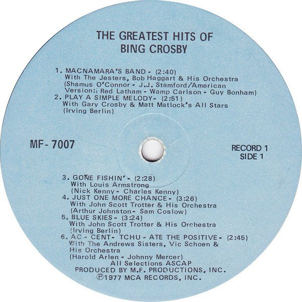 Bing Crosby : The Greatest Hits Of Bing Crosby (2xLP, Comp)