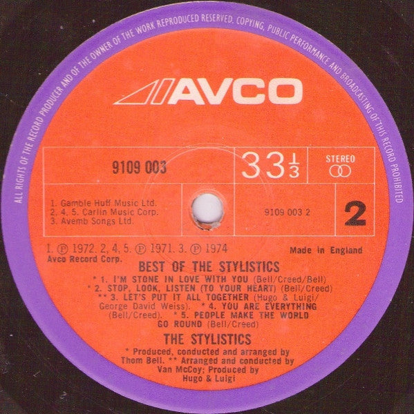 The Stylistics : The Best Of The Stylistics (LP, Comp)