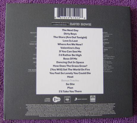David Bowie : The Next Day (CD, Album, Dlx, Dig)