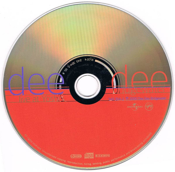 Dee Dee Bridgewater : Live At Yoshi's (CD, Album, Dig)