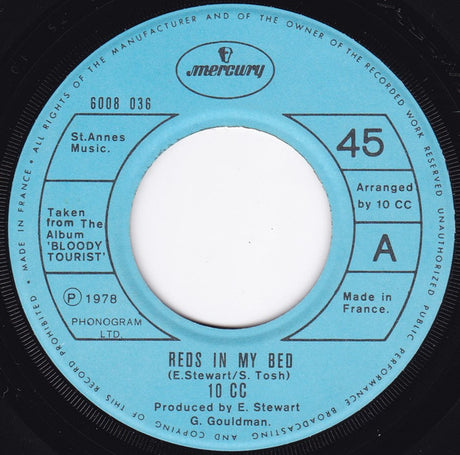 10cc - Reds In My Bed (7) (Very Good Plus (VG)) - DaddyPop