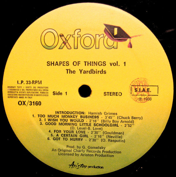 The Yardbirds : Shapes Of Things Volume 1 (LP, Comp)
