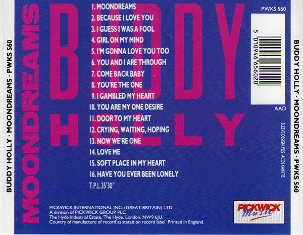 Buddy Holly : Moondreams (CD, Comp)