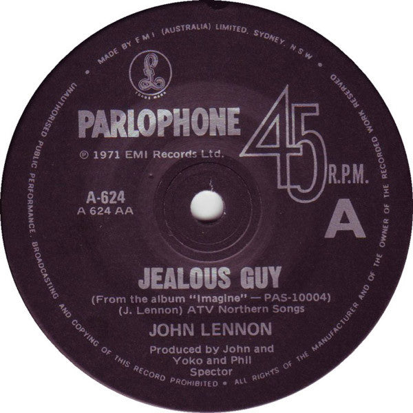 John Lennon : Stand By Me / Jealous Guy (7", Single)