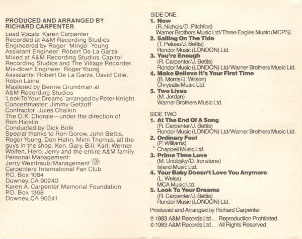 Carpenters : Voice Of The Heart (Cass, Album)