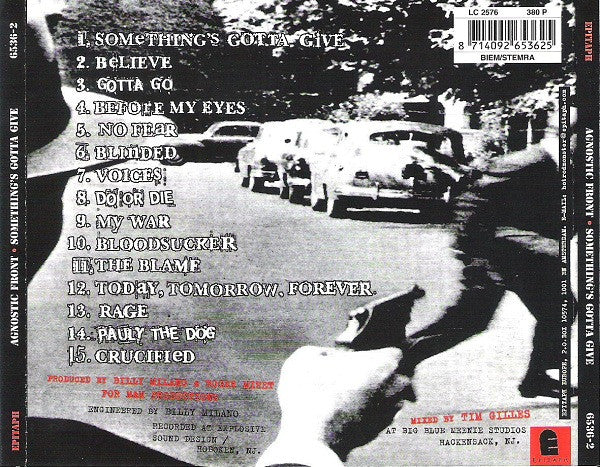 Agnostic Front : Something's Gotta Give (CD, Album)