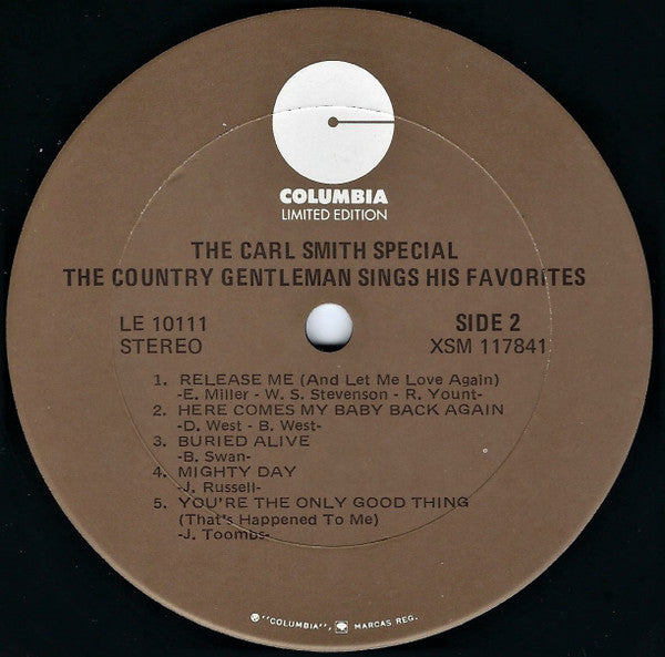 Carl Smith (3) : The Carl Smith Special (The Country Gentleman Sings His Favorites) (LP, Album, RE, Ter)