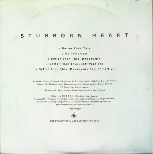 Stubborn Heart : Better Than This (CD, Single, Promo)