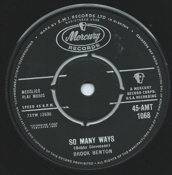 Brook Benton : So Many Ways (7", Single)