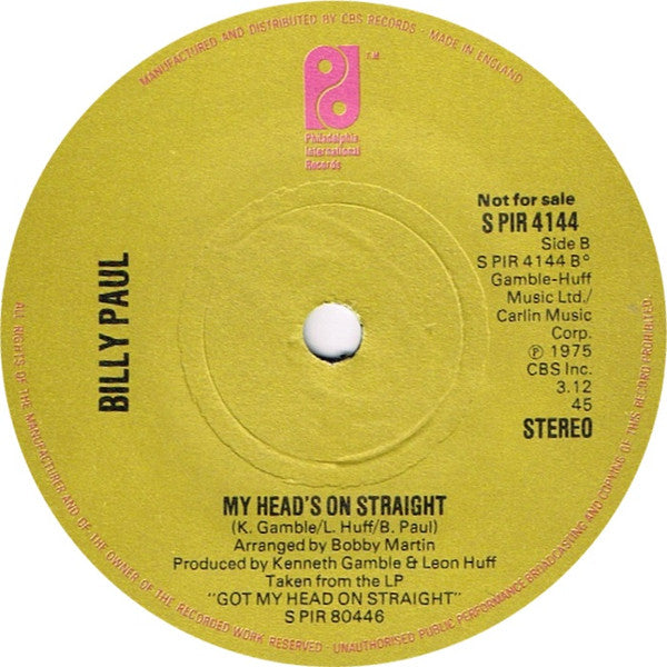 Billy Paul : Let's Make A Baby (7", Single, Promo, Sol)