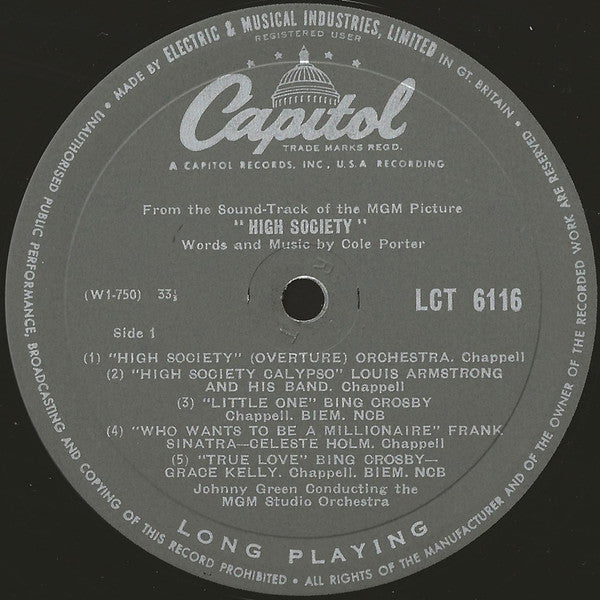 Various : High Society (From The Sound-Track Of The Motion Picture) (LP, Album, Mono)