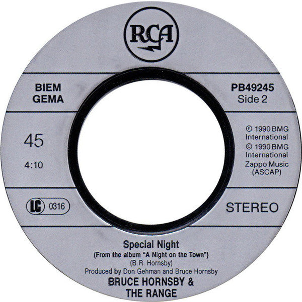 Bruce Hornsby And The Range : A Night On The Town (7", Single)