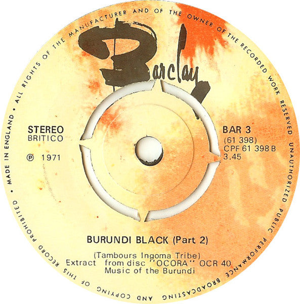 Burundi Steiphenson Black* : Burundi Black (7", 4 P)