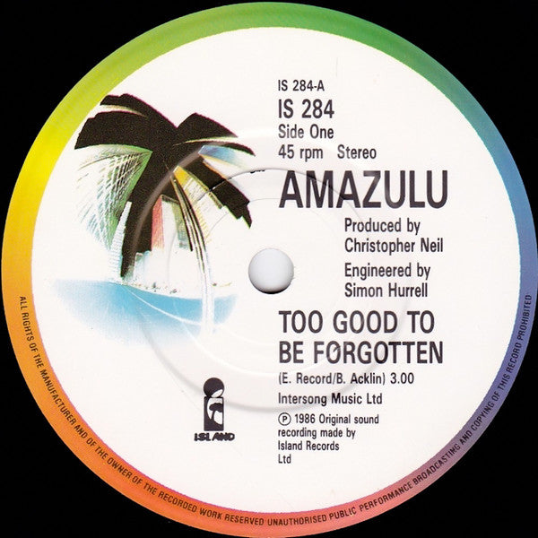 Amazulu - Too Good To Be Forgotten (7) (Very Good Plus (VG)) - DaddyPop