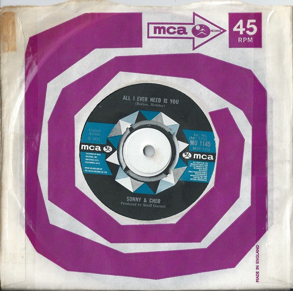 Sonny & Cher - All I Ever Need Is You (7) (Very Good Plus (VG)) - DaddyPop