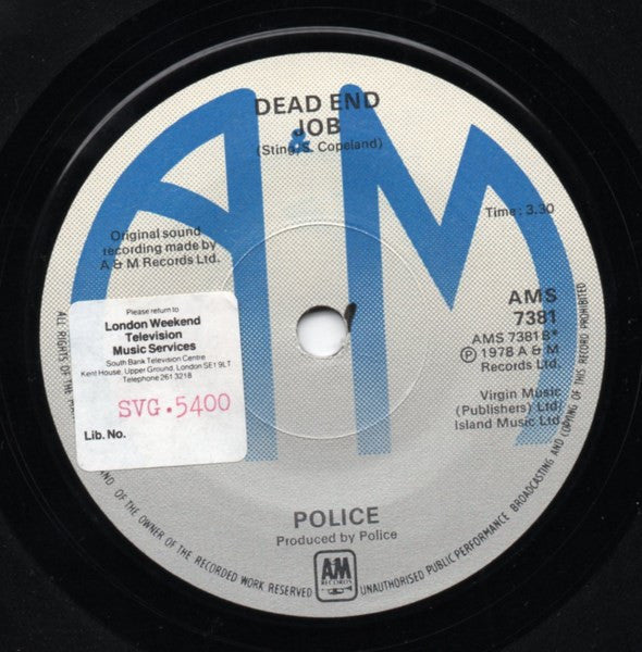 The Police : Can't Stand Losing You (7", Single, Promo)