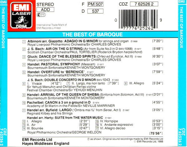 Various : The Best Of Baroque (CD, Album, Comp, RE, RM)