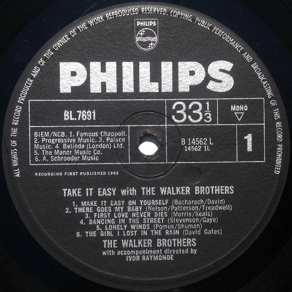 The Walker Brothers : Take It Easy With The Walker Brothers (LP, Album, Mono)