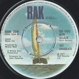 Hot Chocolate : So You Win Again (7", Single)