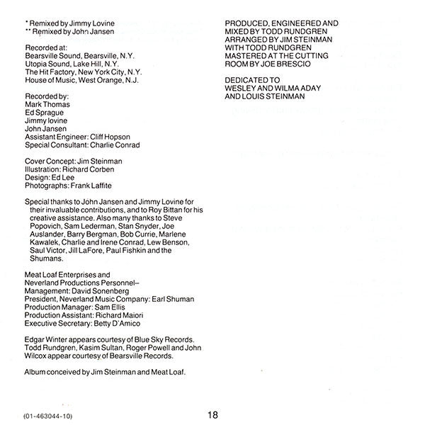 Meat Loaf : Bat Out Of Hell (CD, Album, RE)