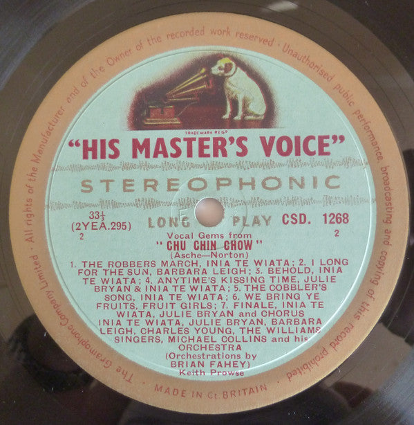 Inia Te Wiata, Julie Bryan, Barbara Leigh, Charles Young, The Williams Singers, Michael Collins And His Orchestra : Vocal Gems From Chu Chin Chow (LP, Album)