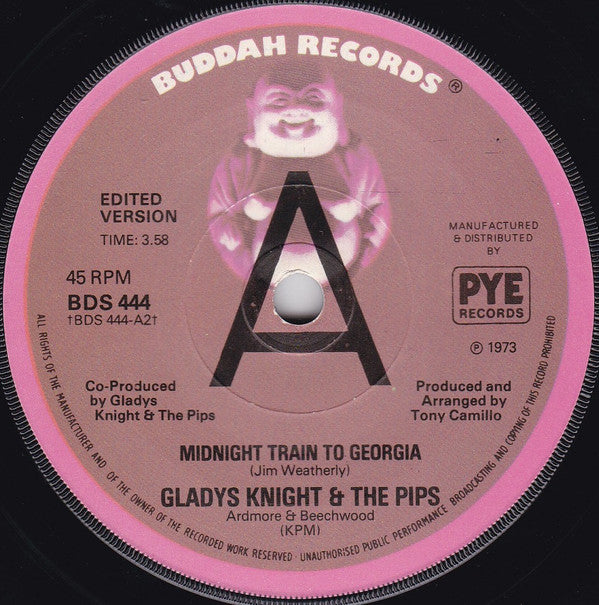 Gladys Knight And The Pips : Midnight Train To Georgia (7", Single, Promo)