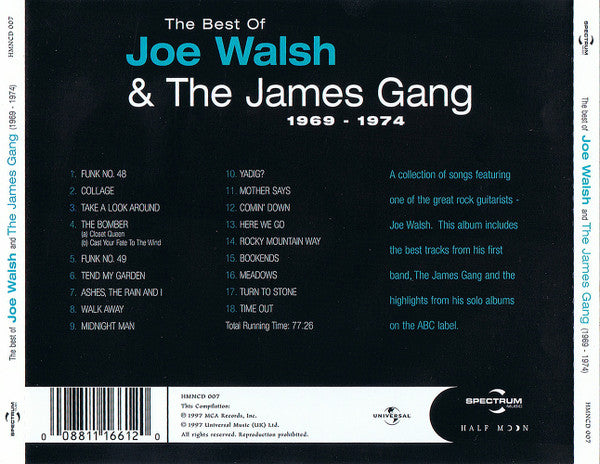Joe Walsh, James Gang : The Best Of Joe Walsh & The James Gang 1969-1974 (CD, Comp, RP)