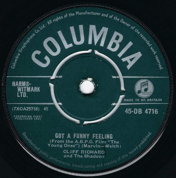 Cliff Richard : When The Girl In Your Arms Is The Girl In Your Heart  (7", Single)